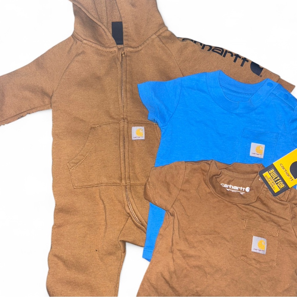 Carhartt Infant Bundle in Tan and Blue